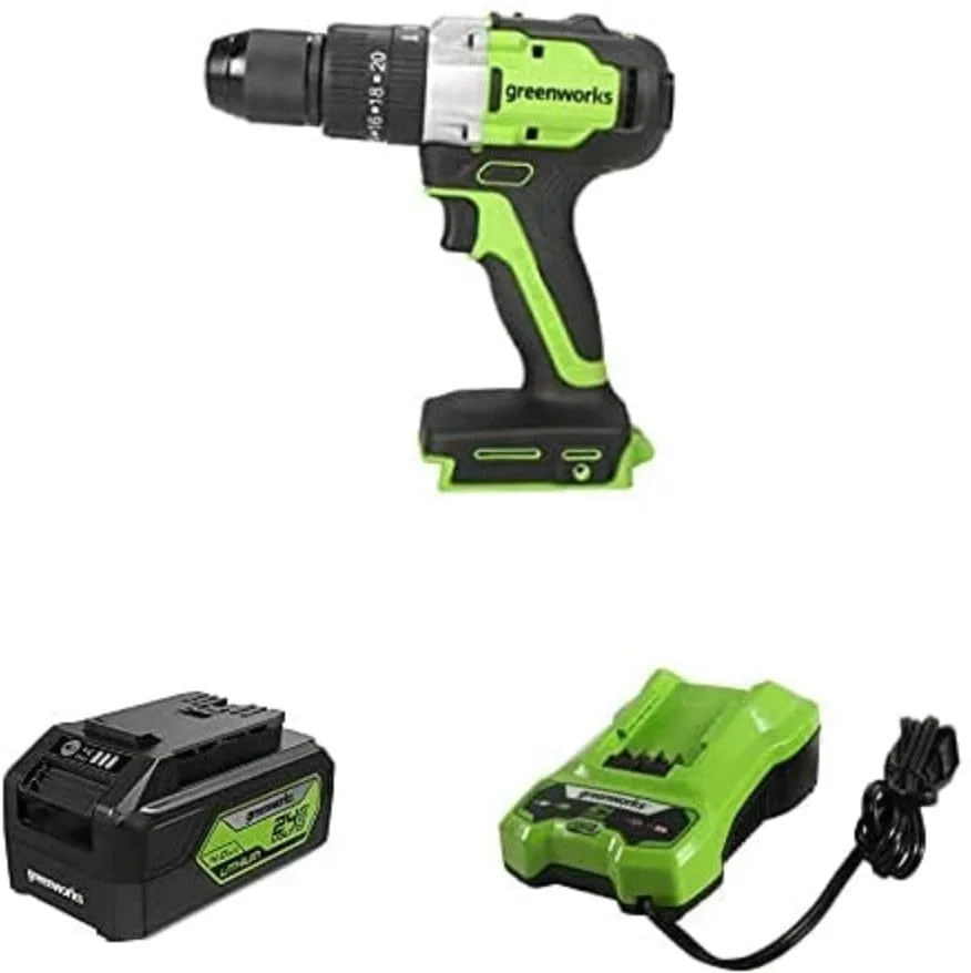 Greenworks 24V 4.0Ah BL Hammer Drill with Battery