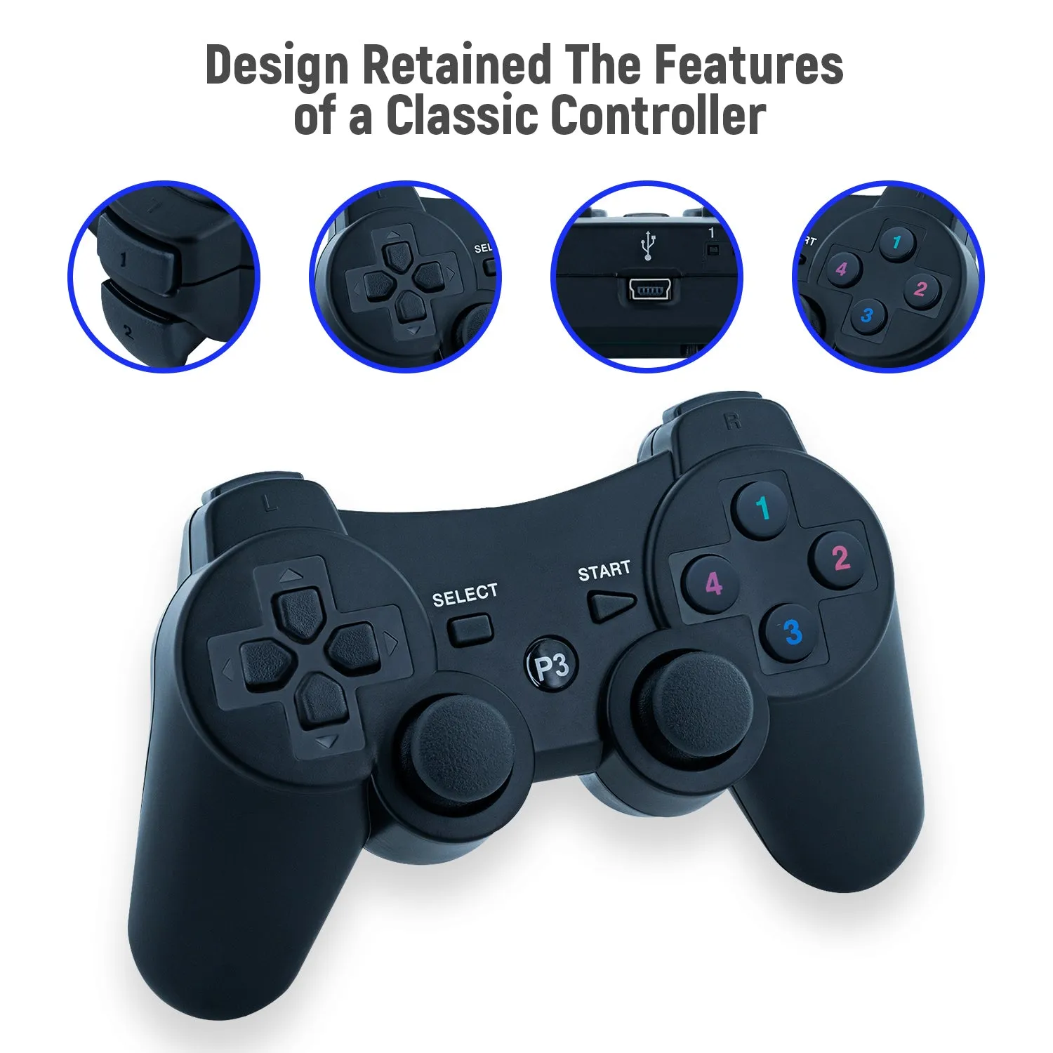 High Sensitive Wireless Double Shock Controller For PS3/PS3 Slim/PS3 Super Slim