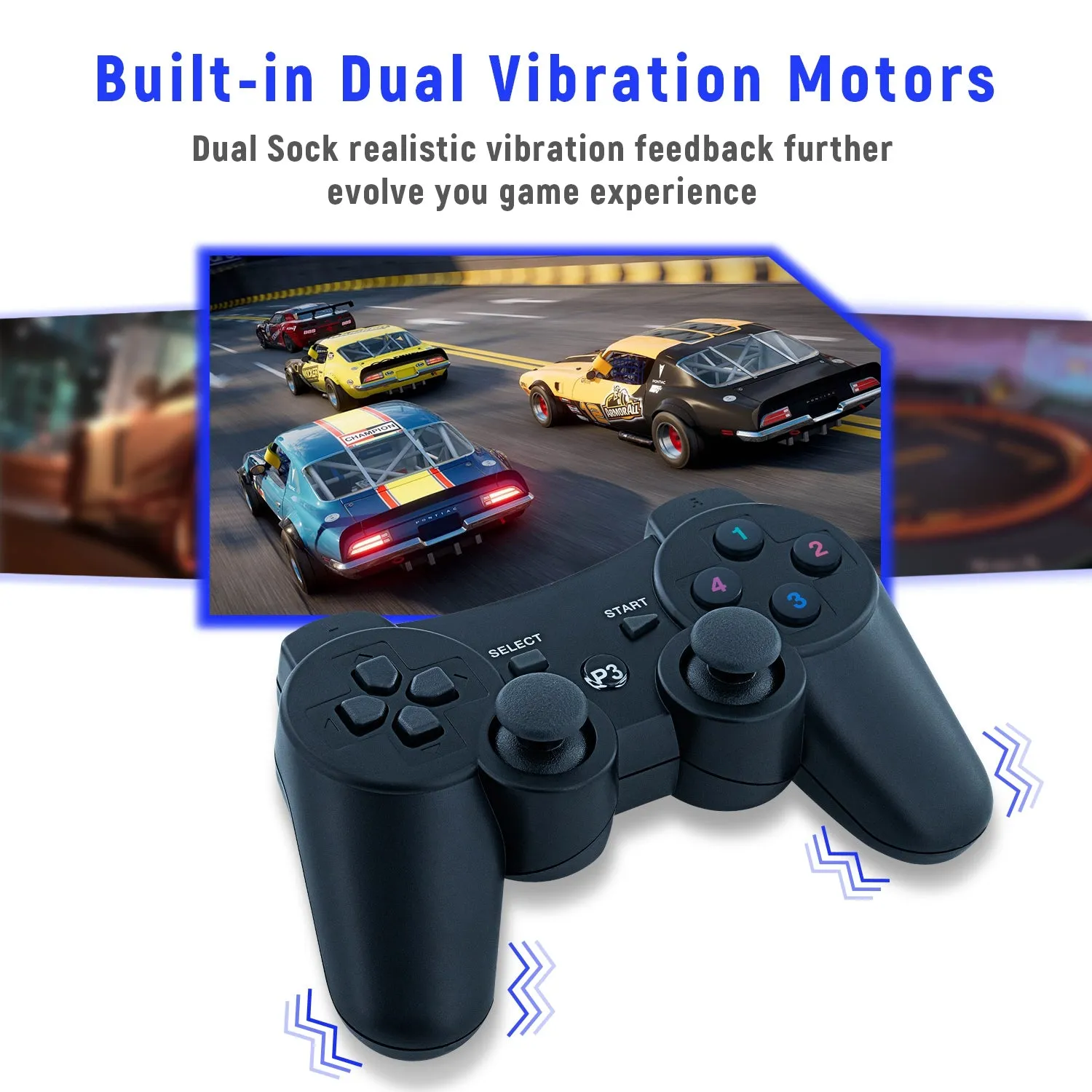 High Sensitive Wireless Double Shock Controller For PS3/PS3 Slim/PS3 Super Slim