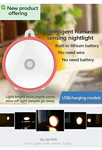 Hoteon Recharge Motion Sensor Light(Warm Light, Pack of 2)