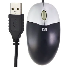 HP Original OEM Wired USB Mouse for Windows PC & More - Black/Silver (M-UAE96)