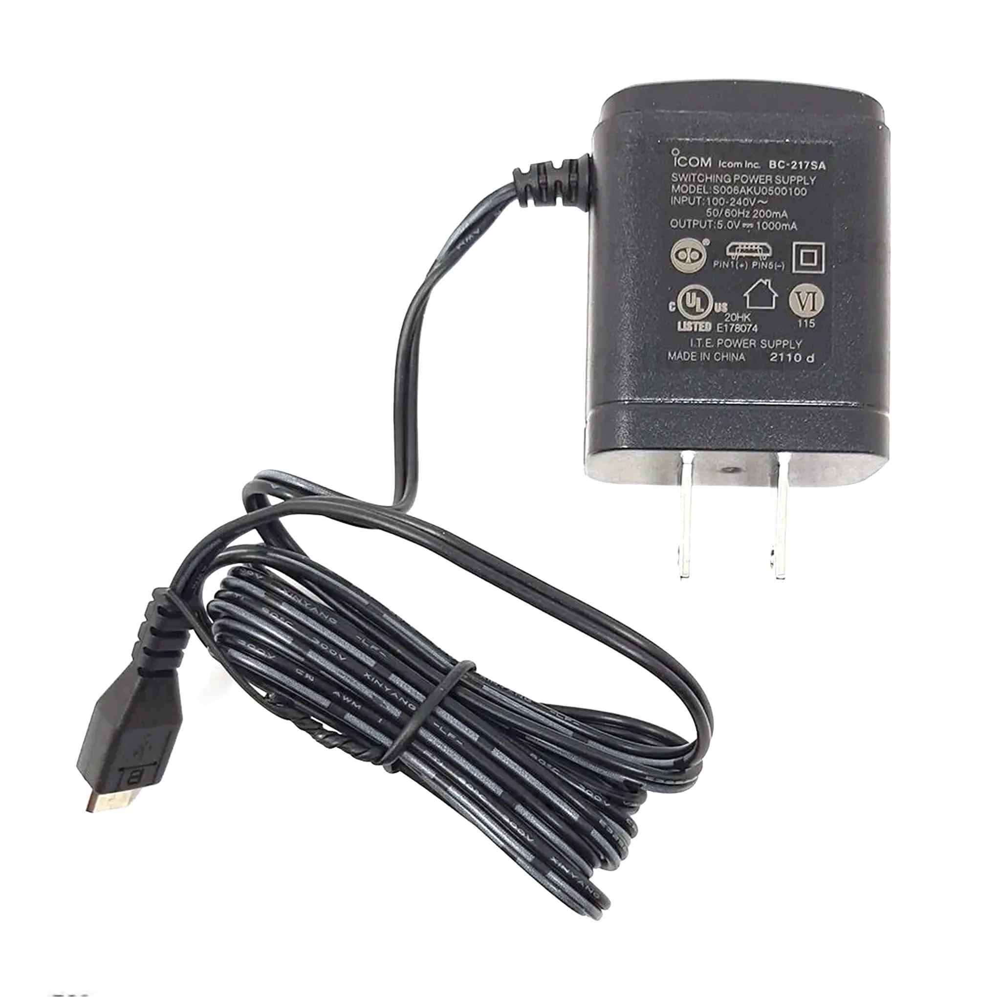 Icom BC217SA USB Charger for M25 & M37 | 100-240V With US Plug