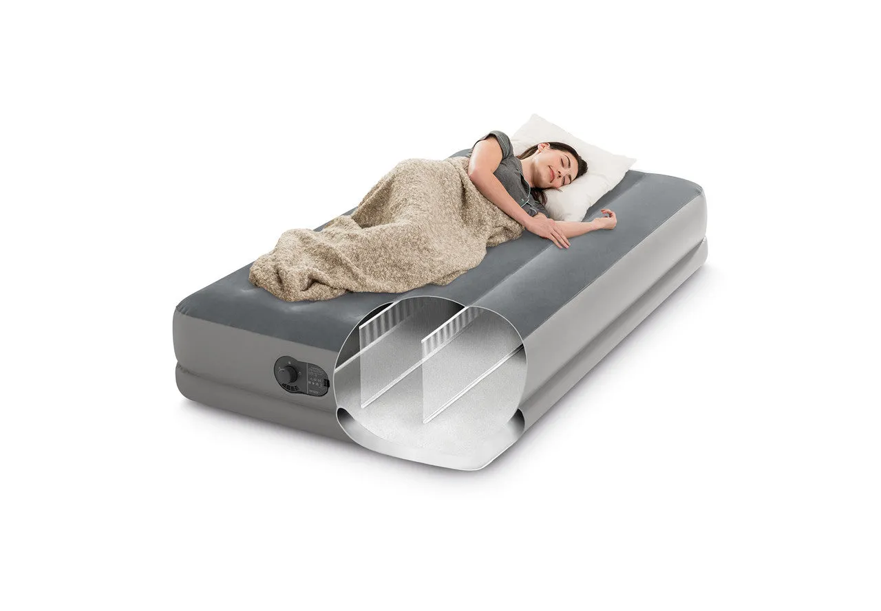 INTEX Dura-Beam® Standard Prestige Air Mattress 12" Twin w/ Built-In USB Electric Pump