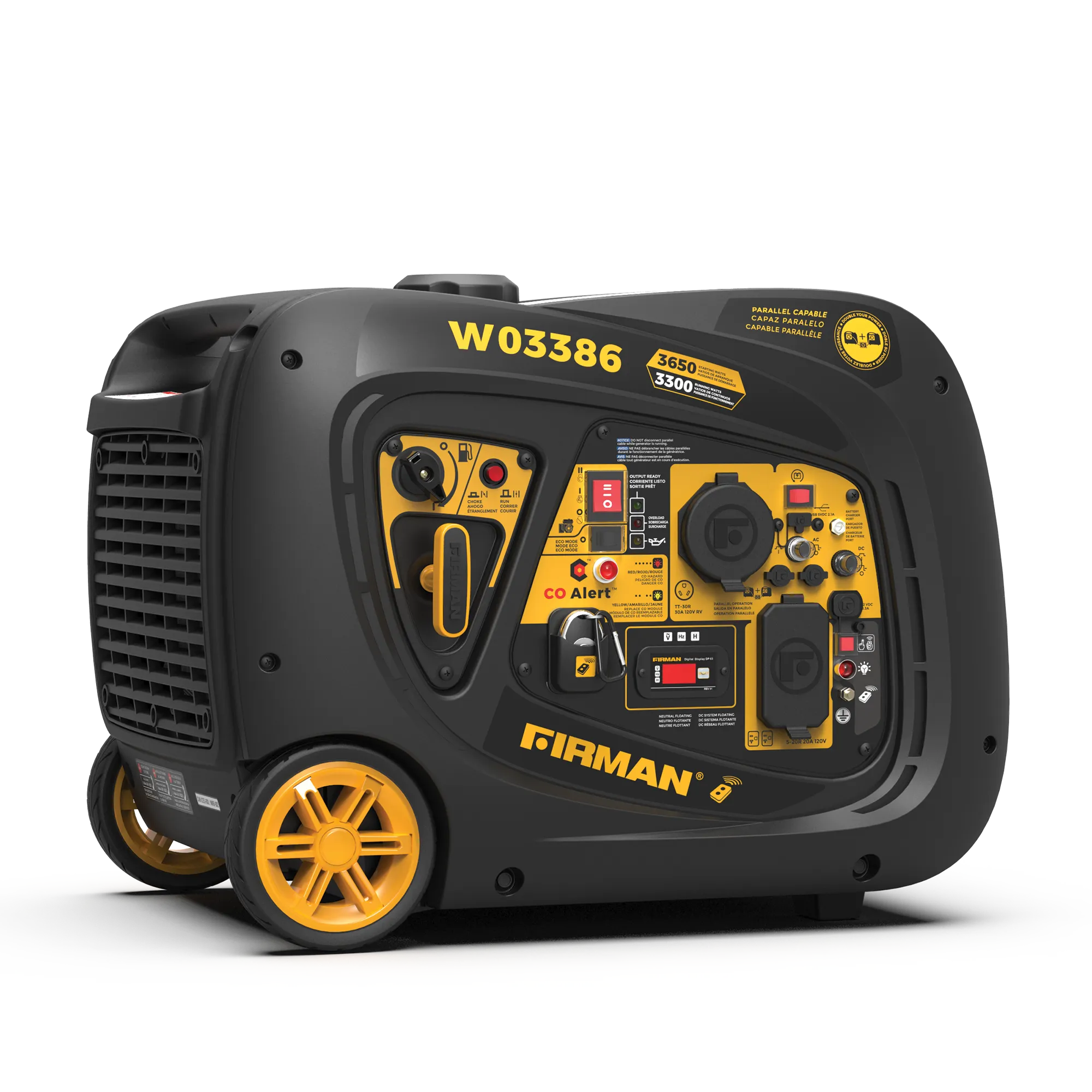 Inverter Portable Generator 3650W Remote Start with CO ALERT