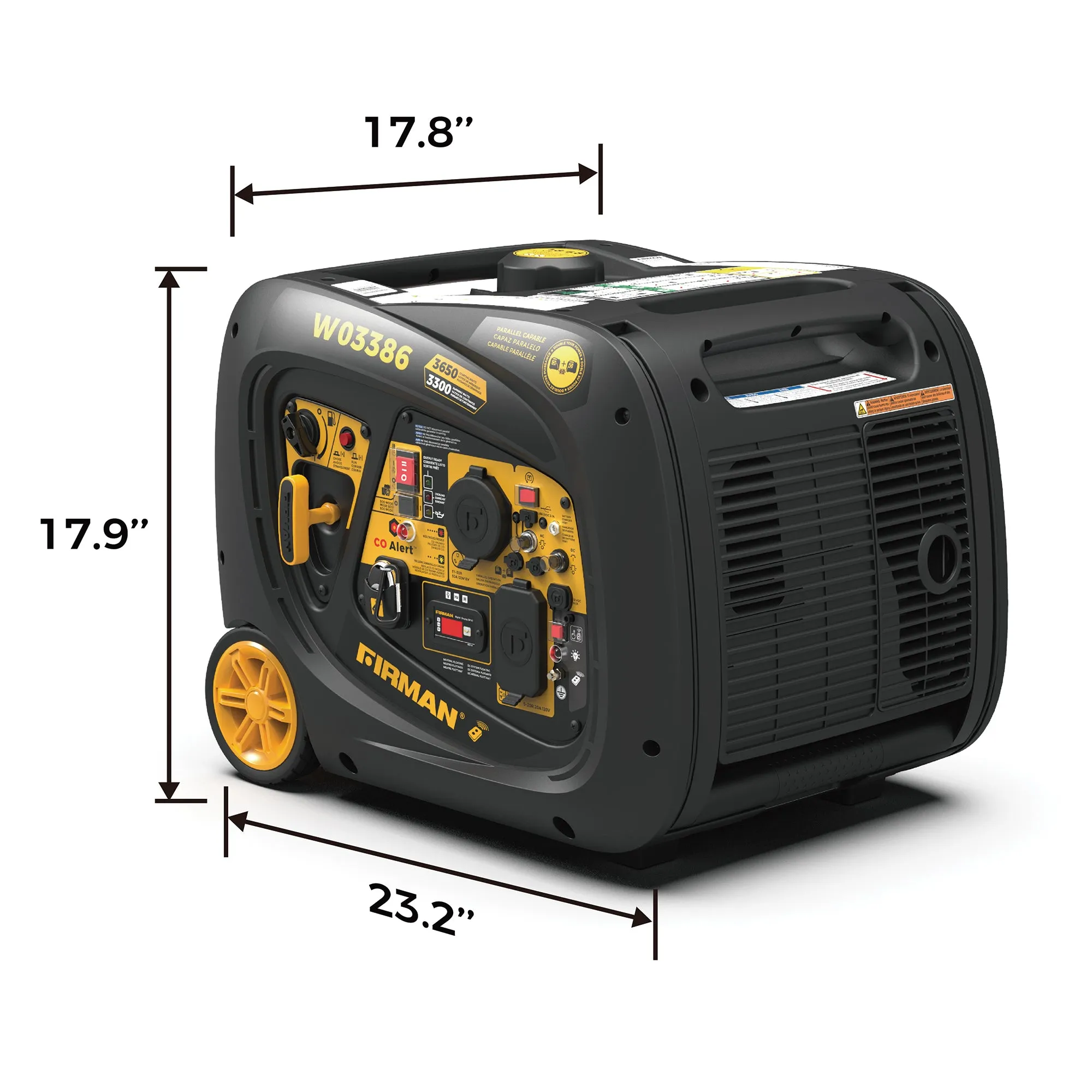 Inverter Portable Generator 3650W Remote Start with CO ALERT