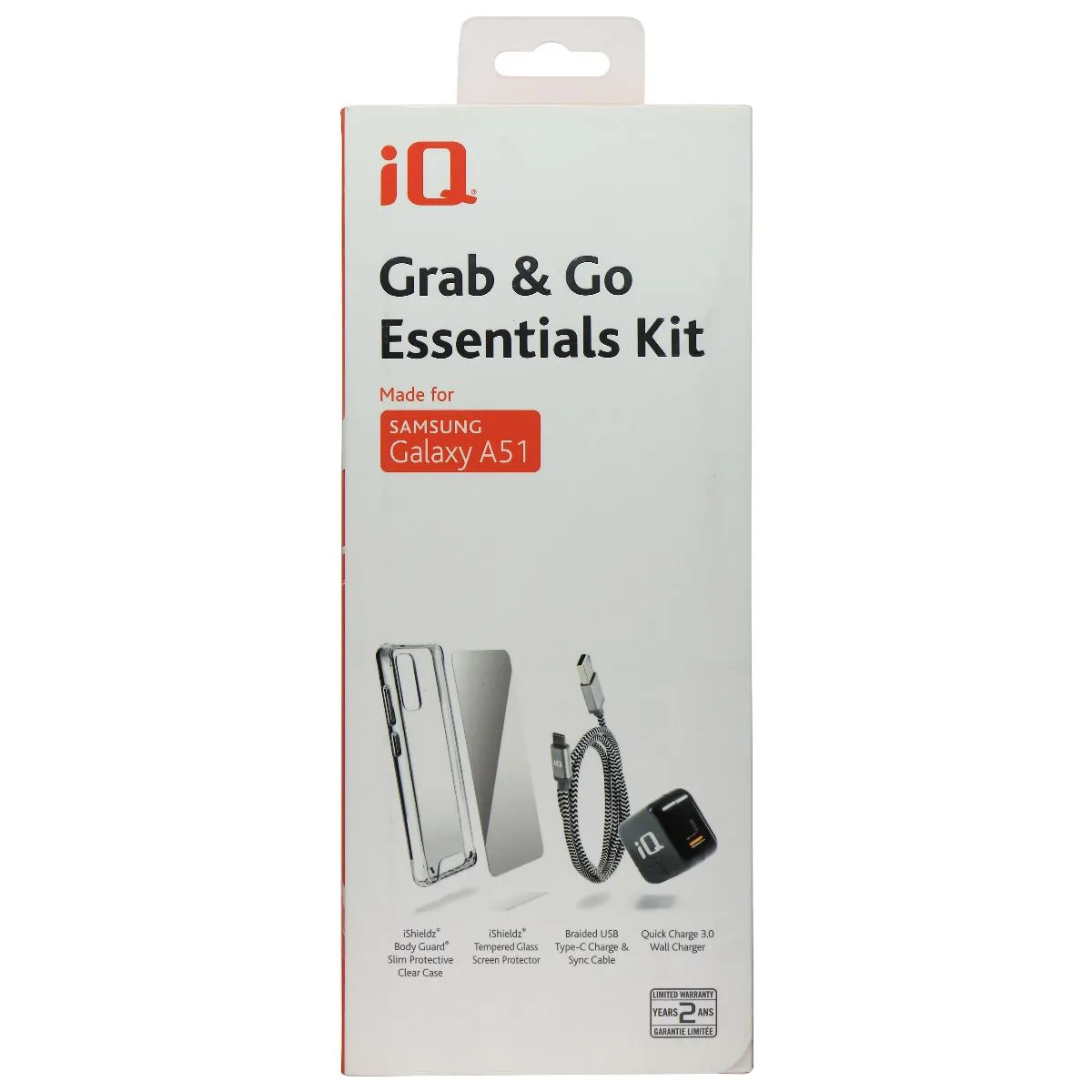 iQ Grab & Go Essentials Kit Charger and Case Kit for Galaxy A51 (2019) - Clear