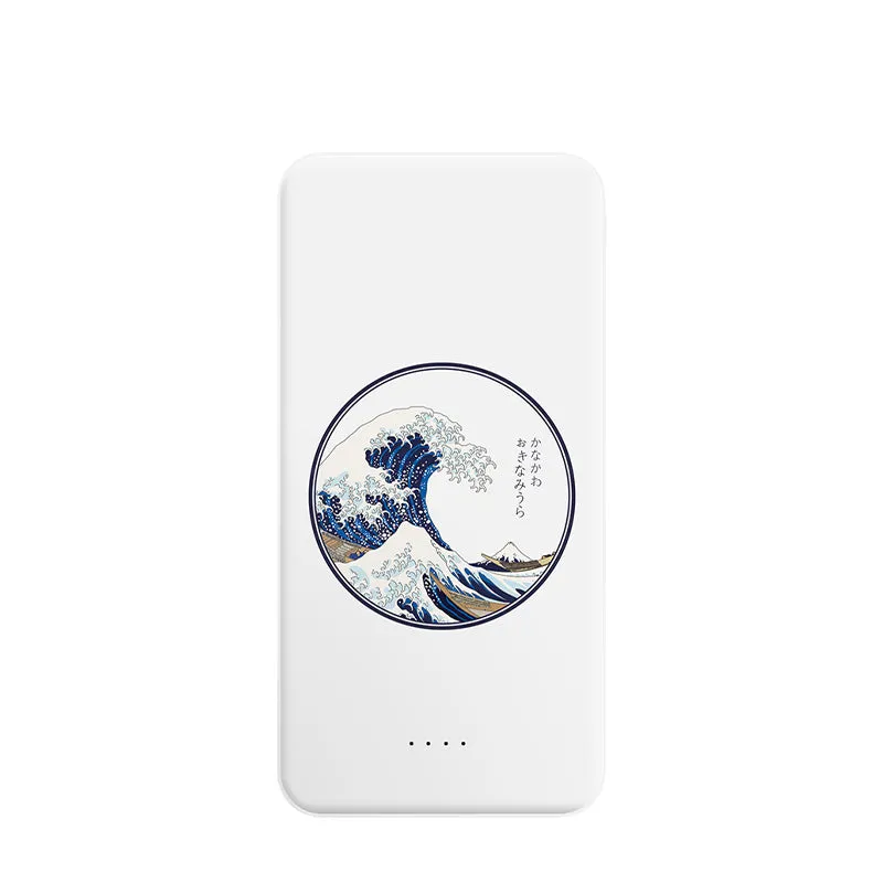 Japanese Kanagawa Sea Wave Pattern USB Portable Charger Power Bank Creative Gift