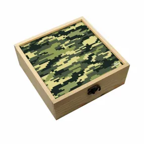 Jewellery Box Wooden Jewelry Organizer -  Green Army Camouflage