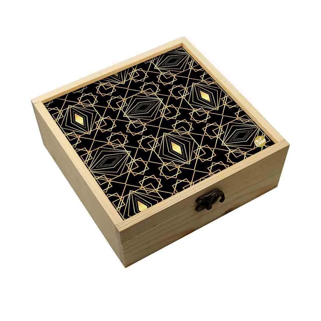 Jewellery Box Wooden Jewelry Organizer -  Retro Pattern