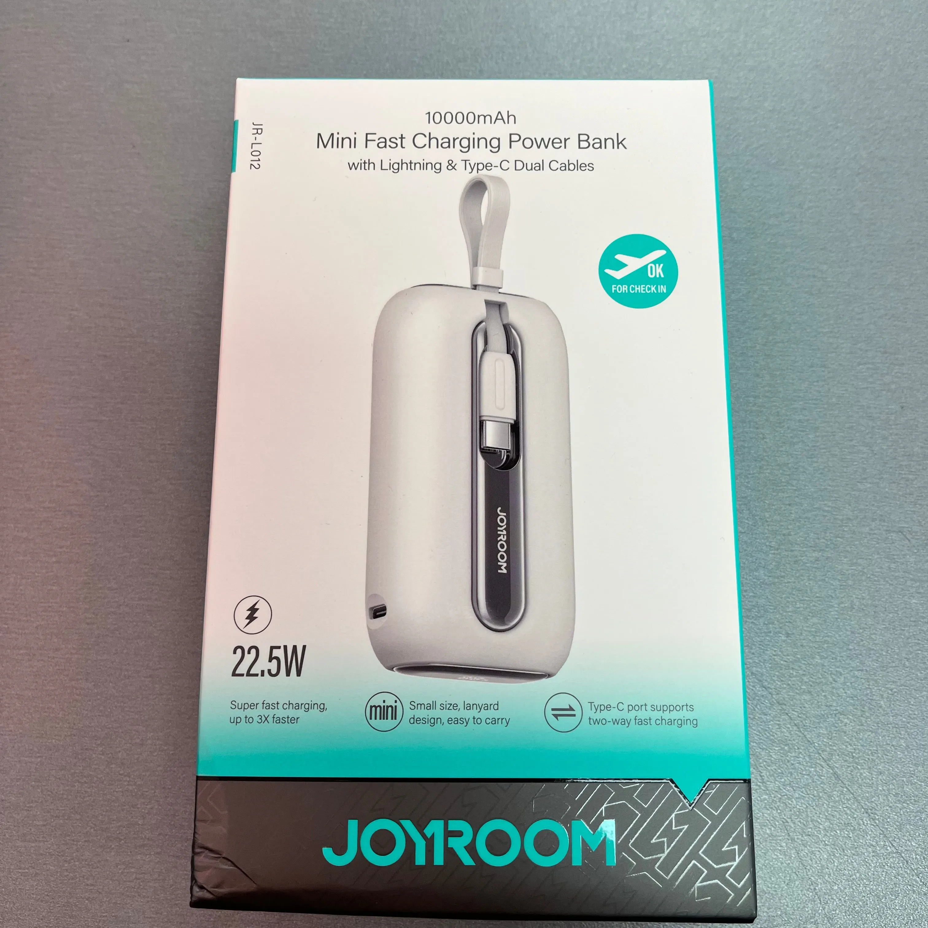 Joyroom 22.5W 10000 mAh Mini Fast Charging Power Bank with cables