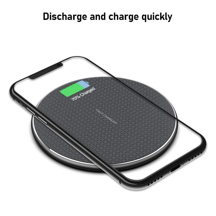 K8 30W Ultra-Thin Aluminum Alloy Round Wireless Charging Pad with 1m Type-C Fast Cable