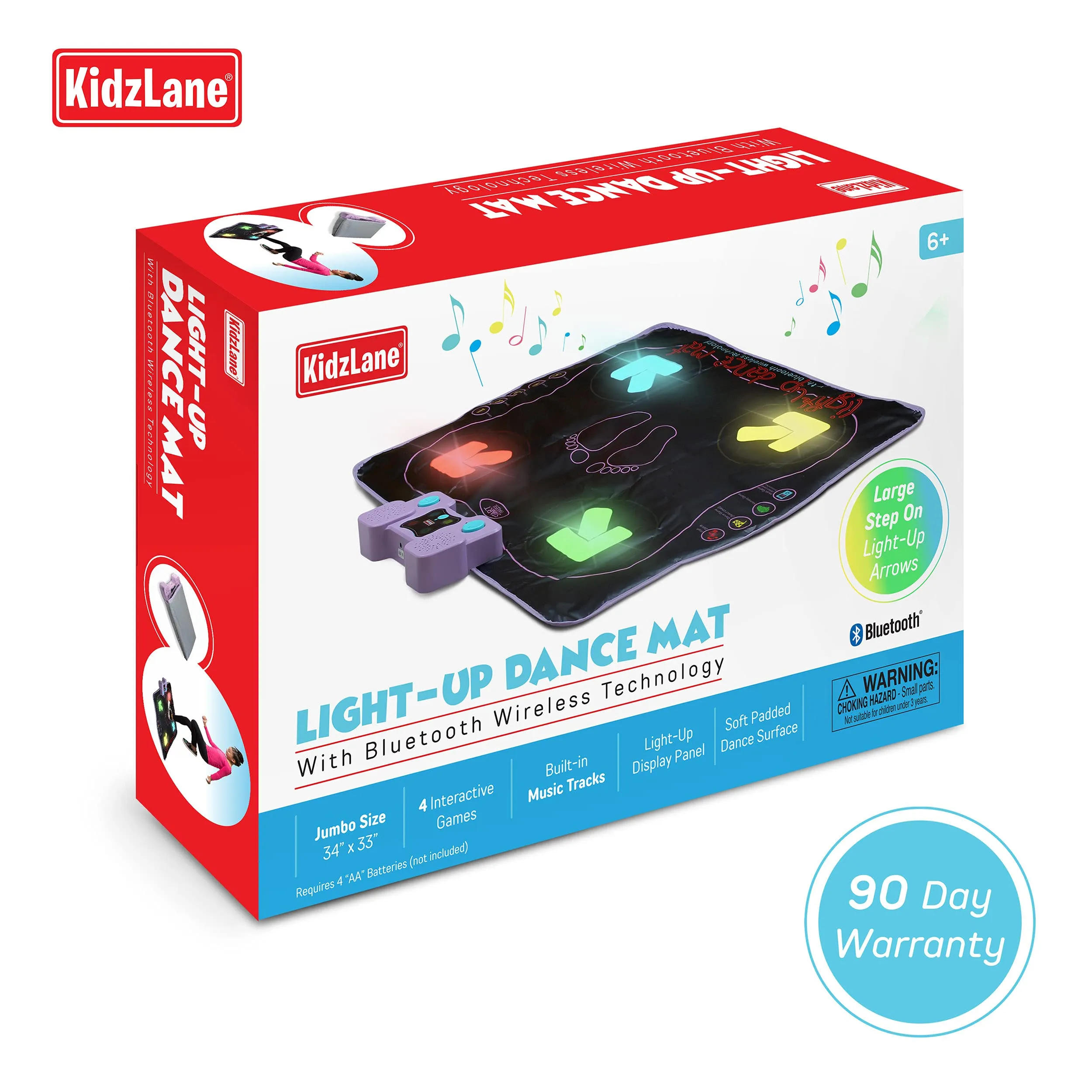 Kidzlane Light-Up Dance Mat with Bluetooth & Built In Music Large