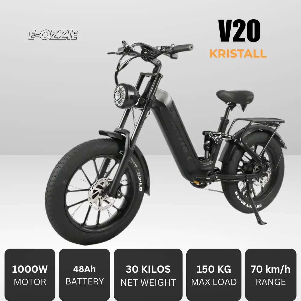 Kristall V20 Electric Bike Free Phone Holder   Bag  6 Months Free Service