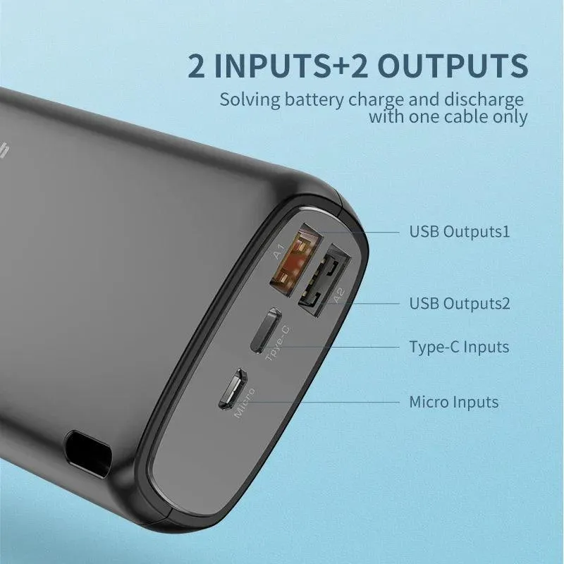 KUULAA 20000mAh Power Bank - High-Capacity Portable Charger for iPhone 15 and More