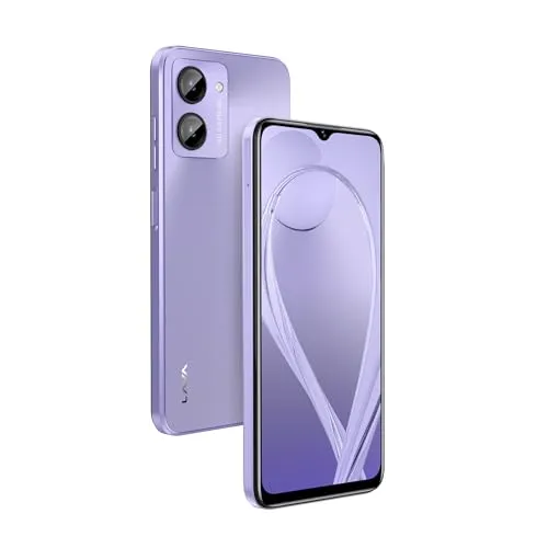 Lava O1 (Lively Lavender, 4GB RAM, 64GB Storage) | 18W Fast Charging | Octa Core Unisoc T606 | 13 MP AI Dual Camera | 5000 mAh Battery | Upto 7GB Expandable RAM | Fingerprint Sensor