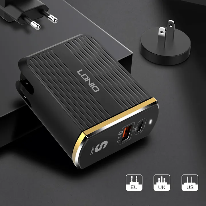 LDNIO 36W USB-C PD with USB QC 3.0 Charger