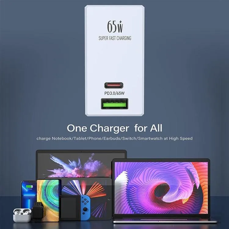 LDNIO A2620C 65W Fast Charging Universal Charger with Dual Type-C and USB-A Ports