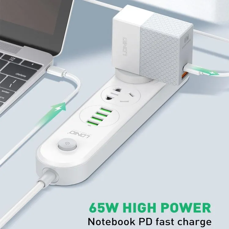 LDNIO A2620C 65W Fast Charging Universal Charger with Dual Type-C and USB-A Ports