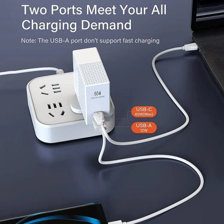 LDNIO A2620C 65W Fast Charging Universal Charger with Dual Type-C and USB-A Ports