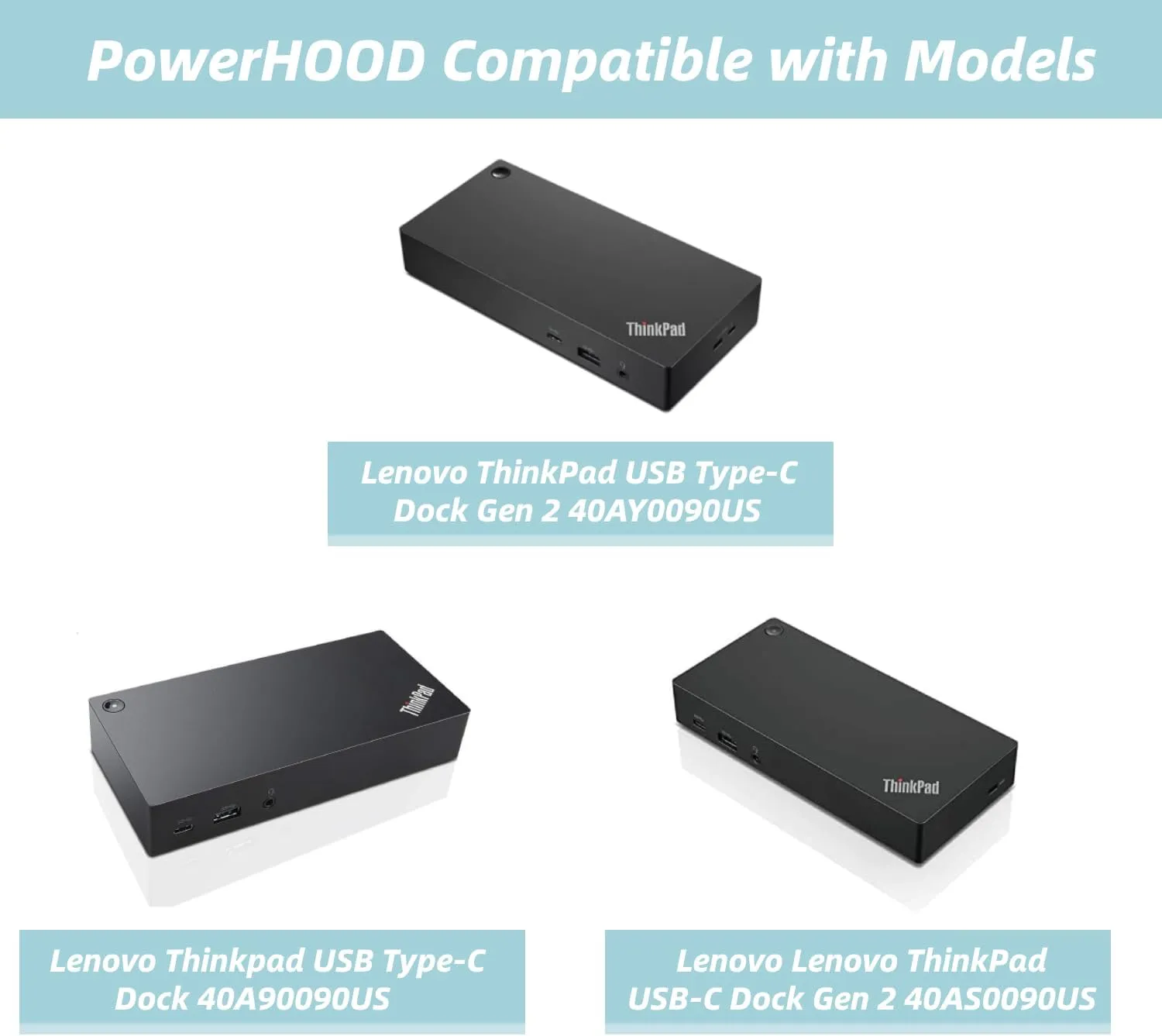 Lenovo ThinkPad USB-C Dock Gen 2 40AS Genuine Original AC Power Adapter Charger 90W (45N0261, 36200253, 45N0262) Square Tip - Lenovo Laptop, ThinkPad, Yoga, (UL Certified Safety), Square Tip Connector  - 1 Year Warranty