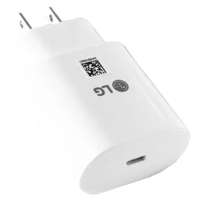 LG 25W Single USB-C Fast Charger Travel Wall Adapter - White (MCS-P02WR/A)