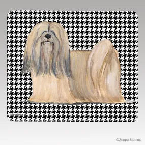 Lhasa Apso Houndstooth Mouse Pad