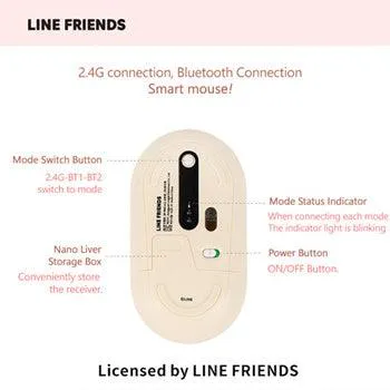 LINEFRIENDS Pairing Wireless Silent Mouse★Noiseless Button/ Slim Design