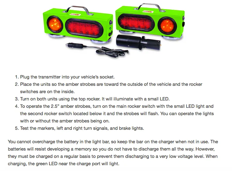 Lite-it Wireless LED Agricultural Tow Lights