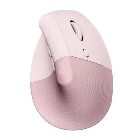 Logitech Lift Vertical Ergonomic Mouse - Optical - Wireless - Bluetooth - Rose - USB - 4000 dpi - Scroll Wheel - 6 Button(s) - Small/Medium Hand/Palm Size