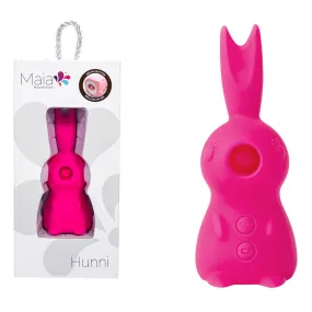 Maia HUNNI - Pink USB Rechargeable Sucking, Licking & Vibrating Stimulator