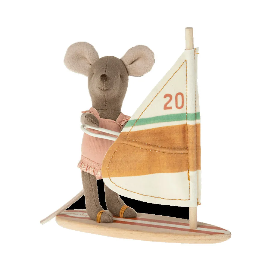 Maileg Beach Mice, Surfer Little Sister   Wooden Sign