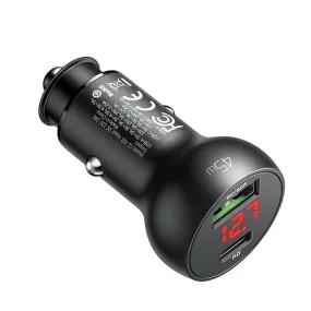 Mcdodo CC-703 | 45W PD Car Charger With Digital Display | Dual Ports (Type-C & USB)