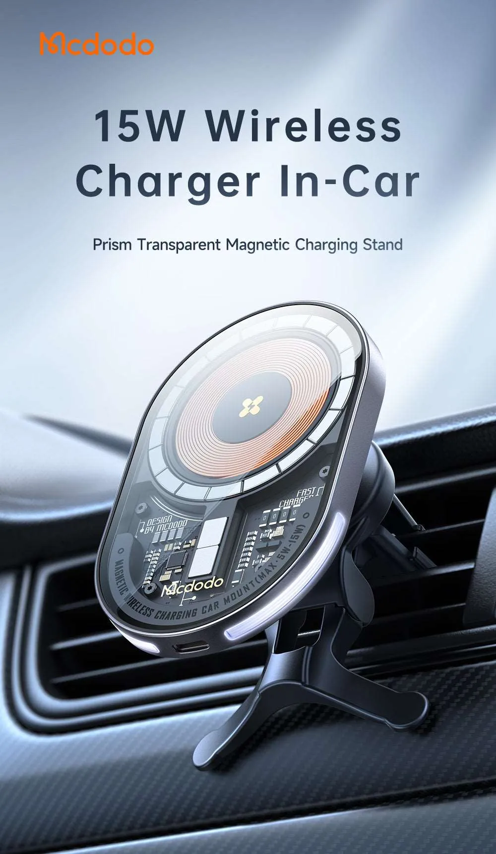 Mcdodo CH-234 | 15W Magnetic Wireless Charger Car Mount