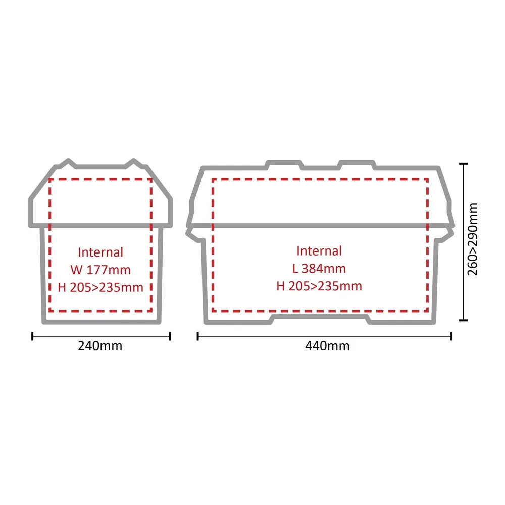 Medium Battery Box with Strap - Suitable for Batteries up to 120ah