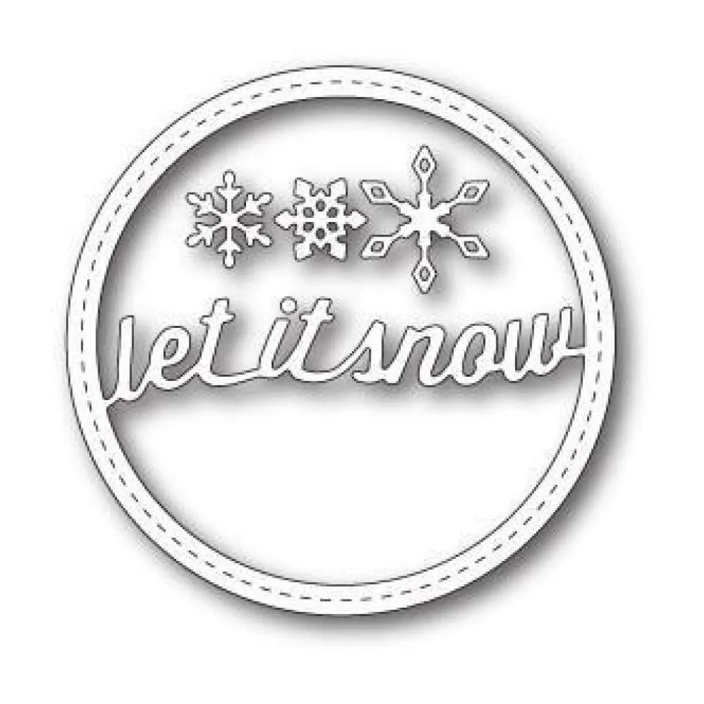 Memory Box Dies - Stitched Let It Snow Circle Frame*