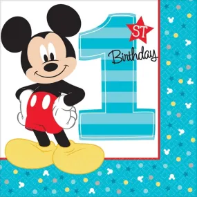 Mickey Mouse Fun To Be One Lunch Napkins 16pk