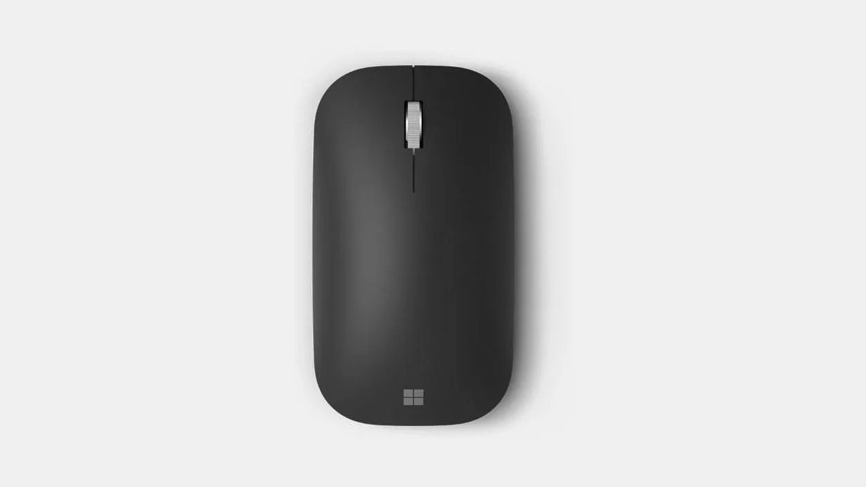 Microsoft Modern Mobile Mouse, Bluetooth, 2.4GHz, 4 Buttons, BlueTrack, Black - KTF-00013