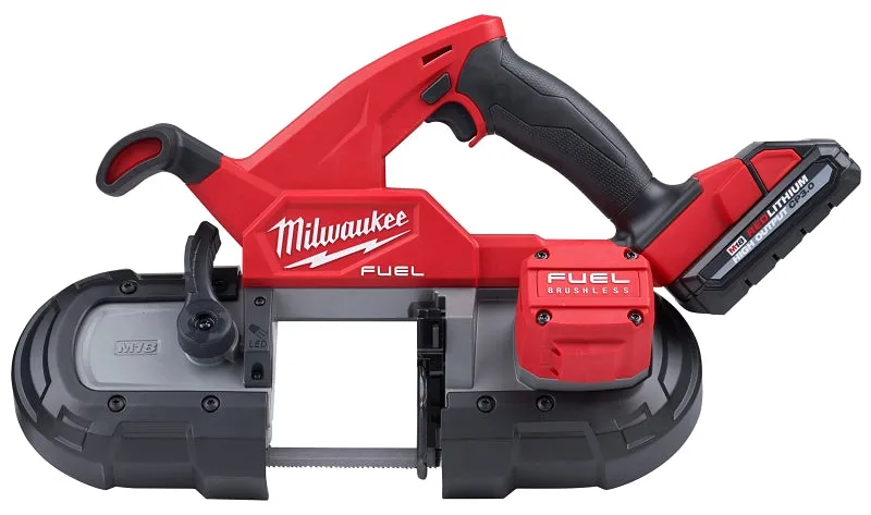 Milwaukee 2829-22 Compact Band Saw Kit, Battery Included, 18 V Battery, 35-3/8 in L Blade, 3-1/4 in Cutting Capacity :EA: QUANTITY: 1