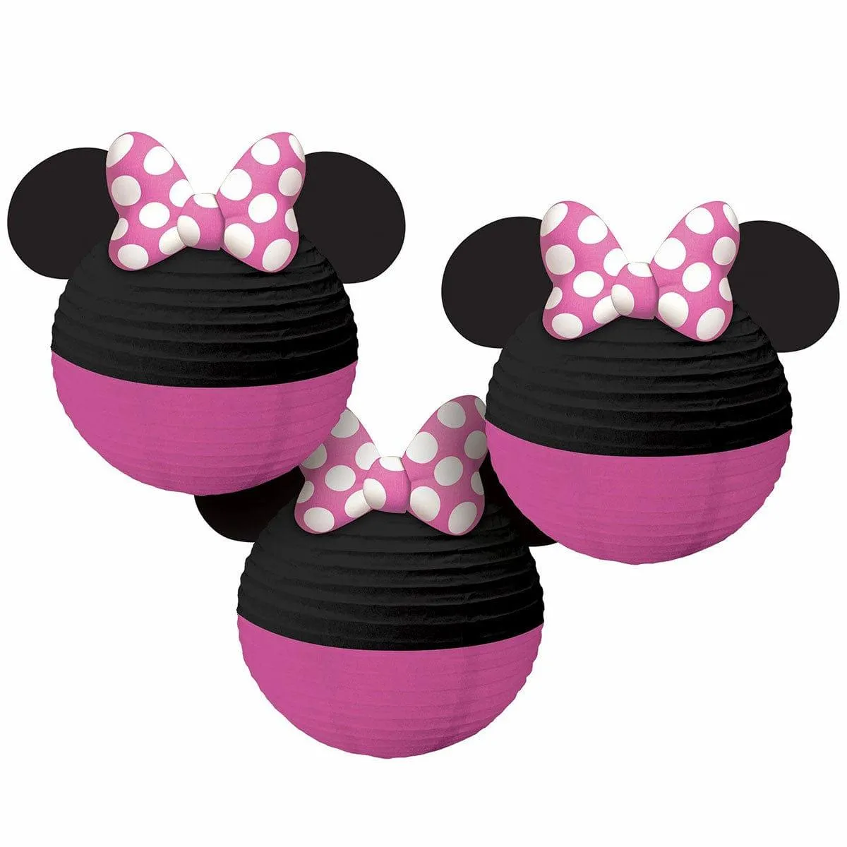 Minnie Mouse Lanterns, Paper, 3 Count