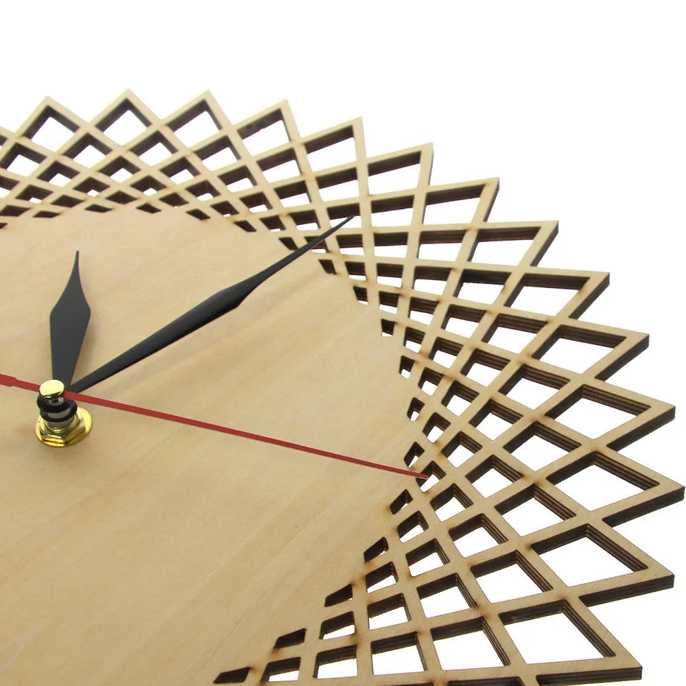 Modern Spiral Hanging Minimalist Wooden Wall Clock Silent Savanna Geometric Clock Watch    Unique Design