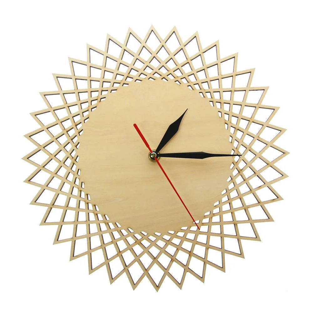 Modern Spiral Hanging Minimalist Wooden Wall Clock Silent Savanna Geometric Clock Watch Wall Art Home Decor Gift Unique Design