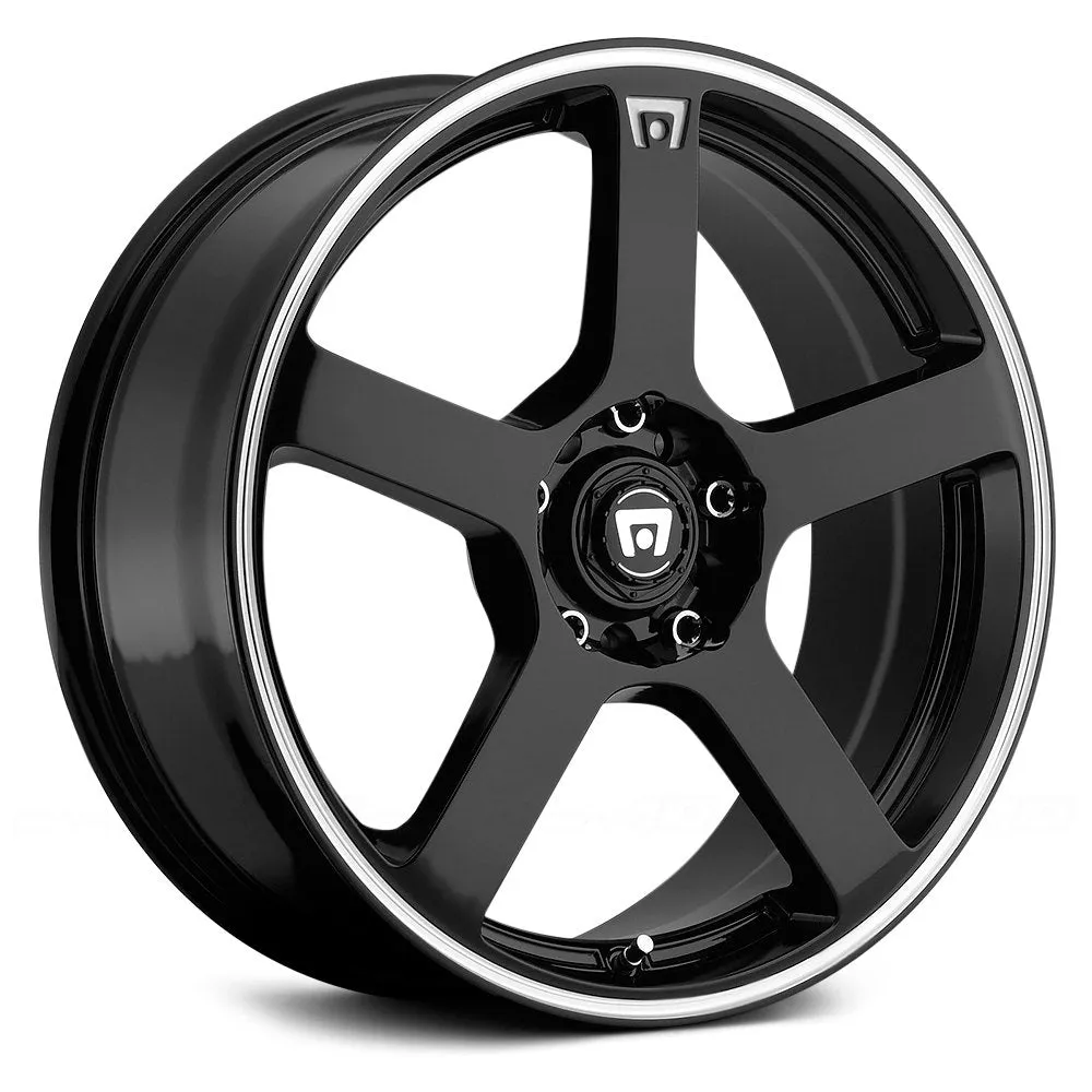 Motegi Racing MR116 Wheels (15x6.5 4X100  40) Gloss Black or Matte Black w/ Red Racing Stripe