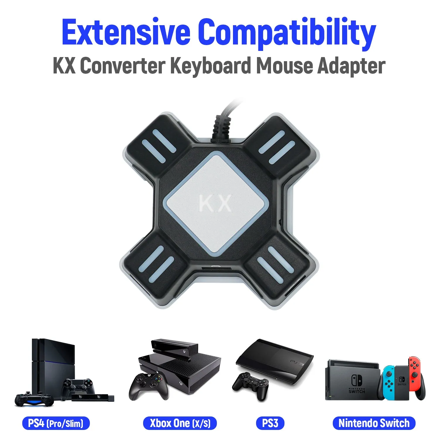 Multi-Platform KX USB Keyboard & Mouse Converter for Nintendo Switch/Xbox One/PS4/PS3