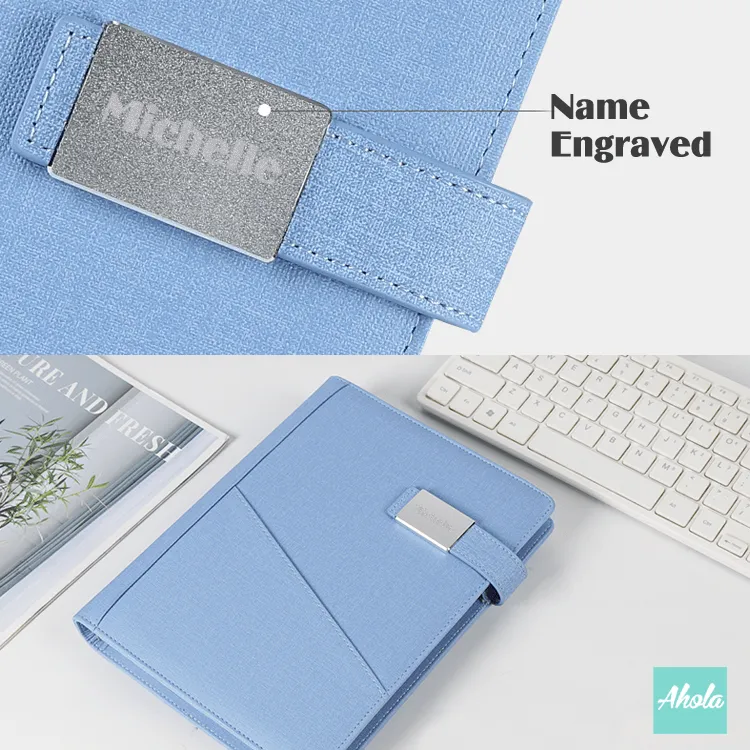 【Name】Loose leaf Notebook with Portable Charger External Battery Power Bank 自訂名字多功能活頁筆記簿便攜式差電器