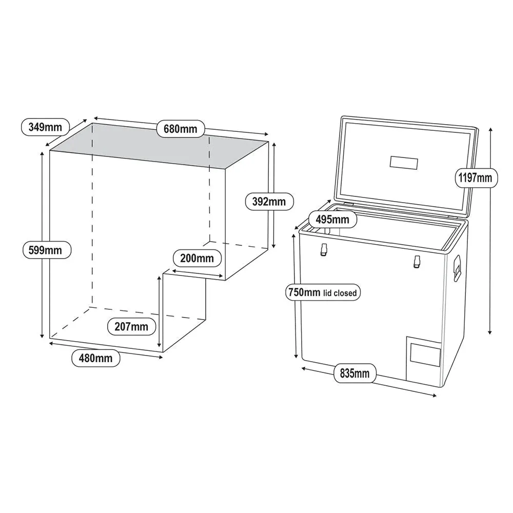 National Luna 125L Legacy Smart QC Fridge/Freezer Single Compartment