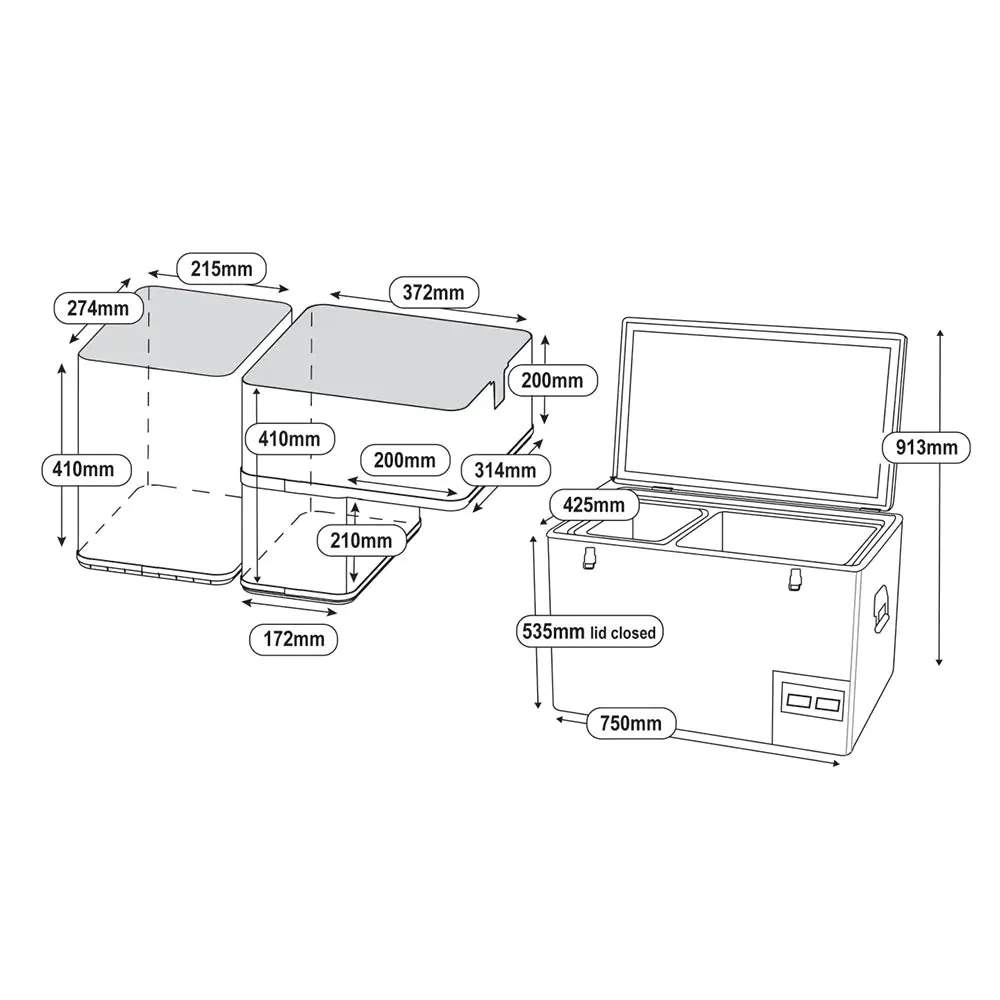 National Luna 60L Legacy Smart QC Fridge/Freezer Dual Compartment