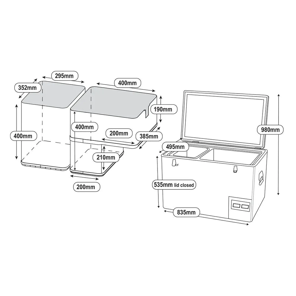 National Luna 90L Legacy Smart QC Fridge/Freezer Dual Compartment