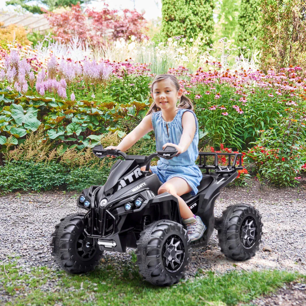 New 12V ATV 1 Seater 2025 Upgraded Ride On | LED Lights | Off-Road | Ages 3-8 | Black Or Red | 3-7Kph