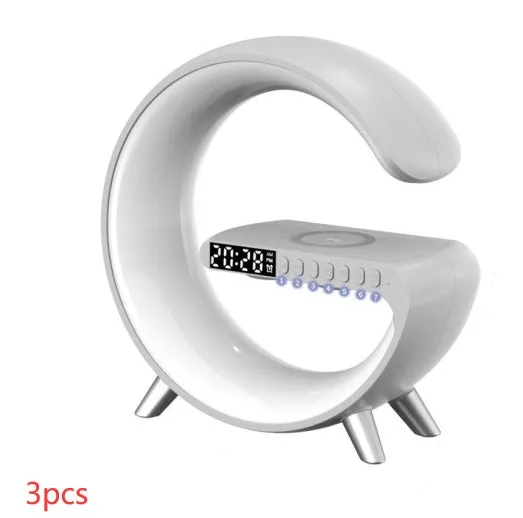 New Intelligent G Shaped LED Lamp Bluetooth Speaker Wireless Charger Atmosphere Lamp App Control For Bedroom Home Decor