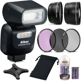 Nikon SB-500 Speedlight with Ultimate Accessory Bundle